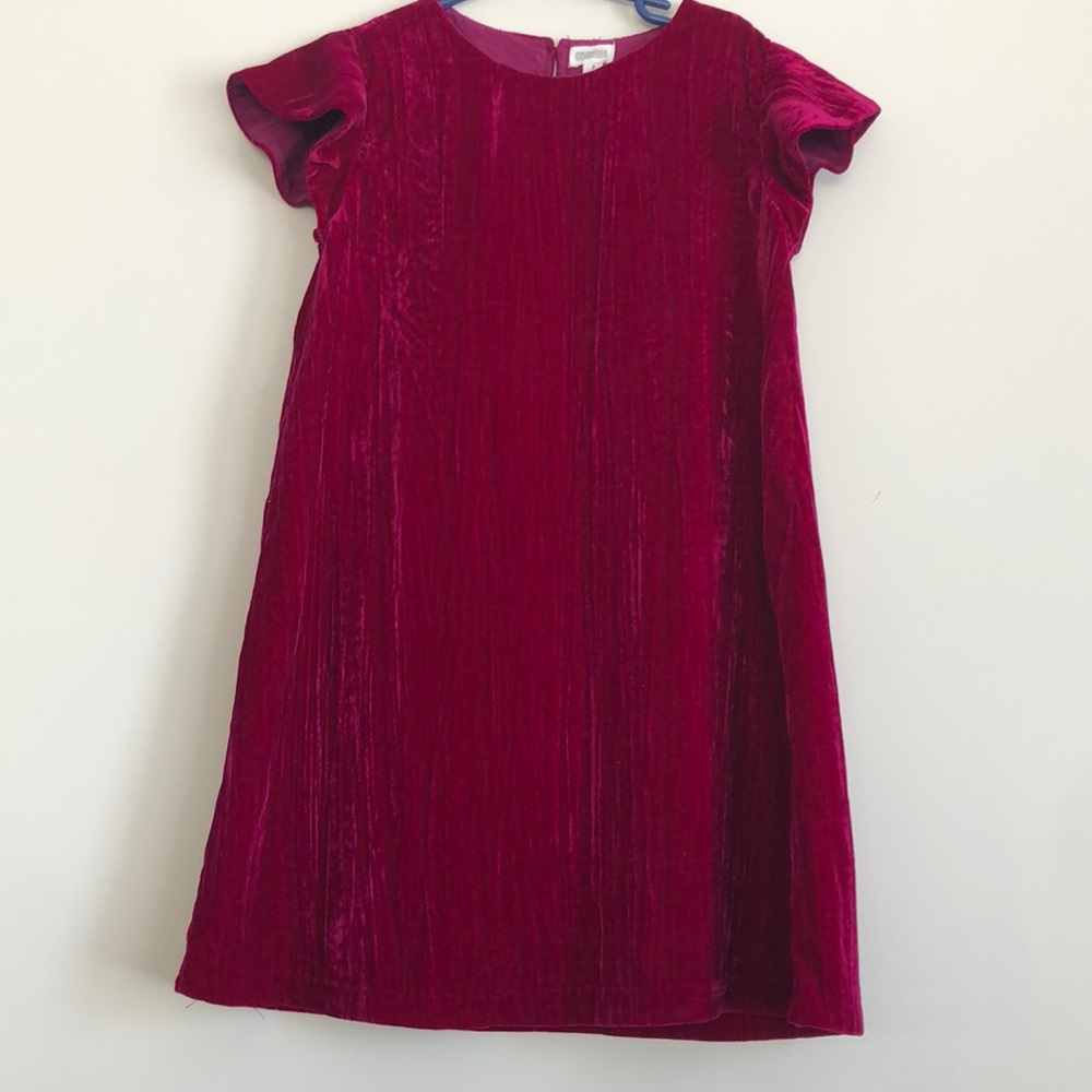 Gymboree girls fuchsia crushed velvet dress size 7